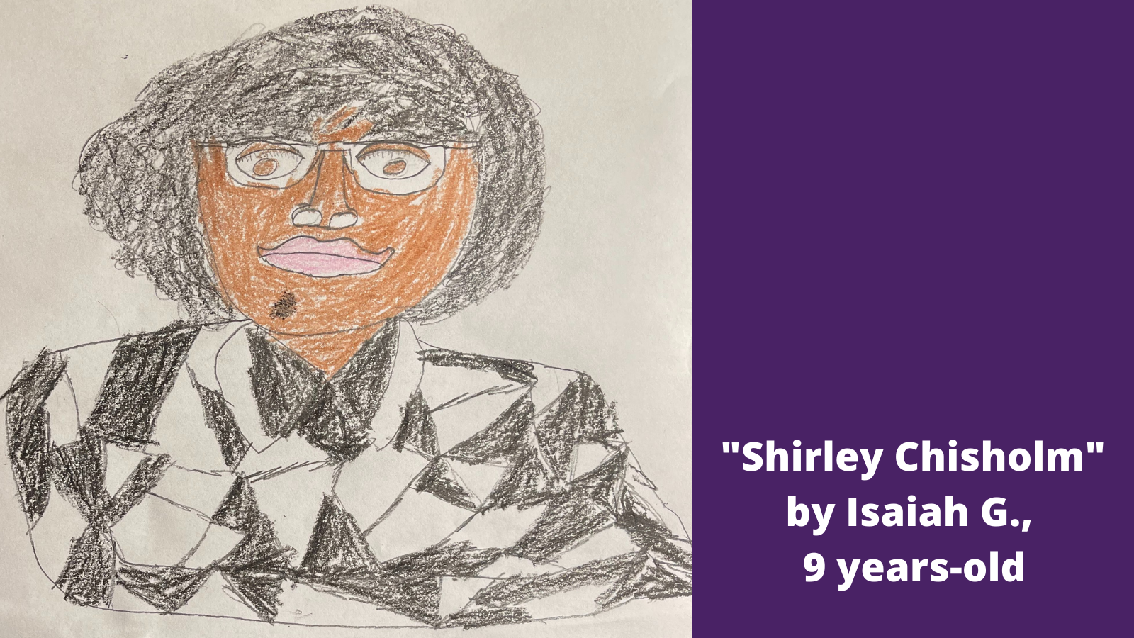 Child's drawing of Shirley Chisholm