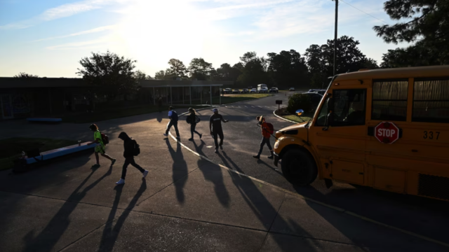Students enter school in Maryland