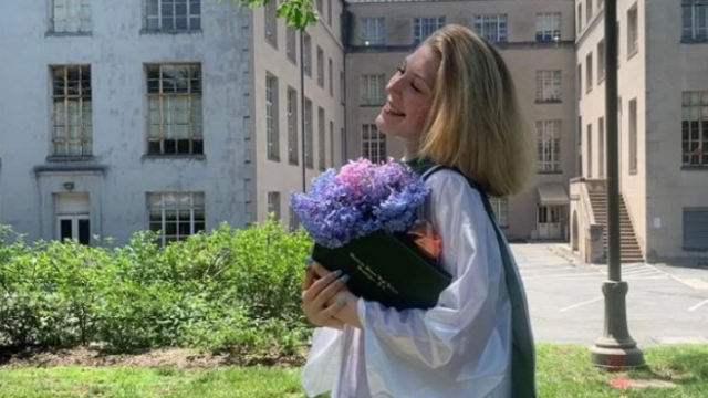 Photo of Amy at graduation