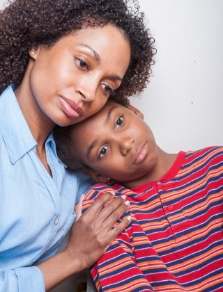 Stock photo of a mother and son.