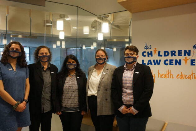 A photo of Children's Law Center's policy team at the organization's office.